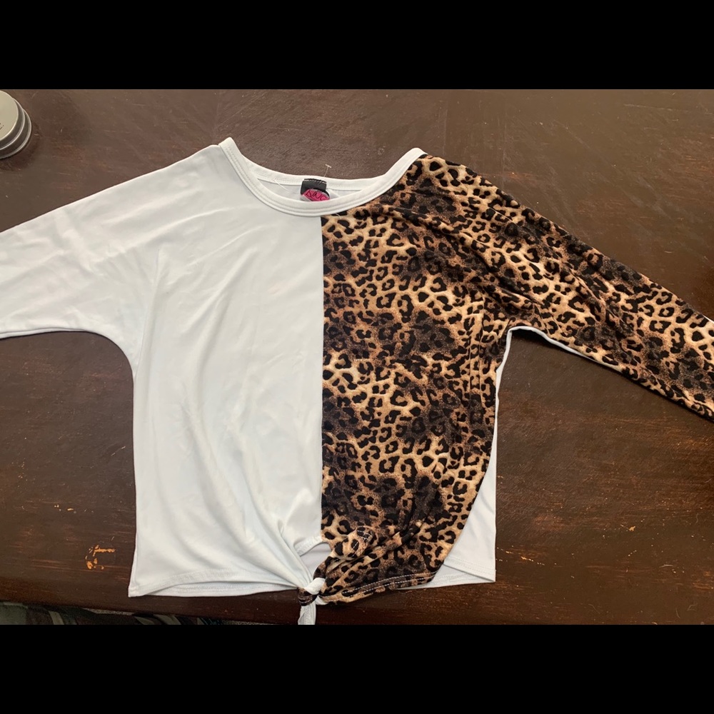 Long sleeve cheetah blouse